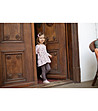 Светлорозова памучна детска рокля на точки Julia-1 снимка