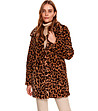 Дамско палто с леопардов принт Makena-0 снимка