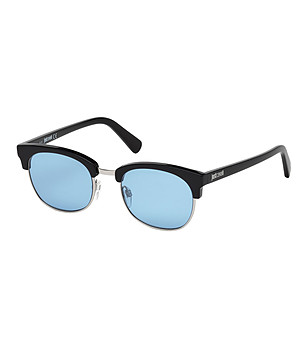 Мъжки слънчеви ретро очила с полурамки в черно снимка