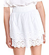Бяла памучна пола с перфорации Melinda-4 снимка