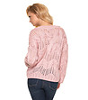 Розов дамски ажурен пуловер Laila-1 снимка
