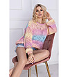 Многоцветен дамски ажурен пуловер Bonita-2 снимка