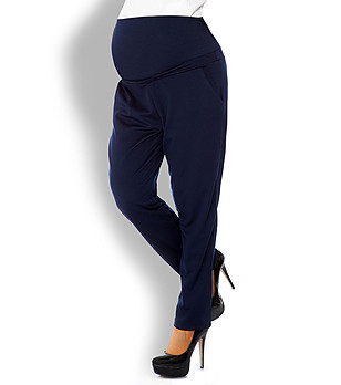 Тъмносин дамски панталон за бременни Inetta снимка