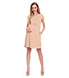 Бежова рокля за бременни с панделка Verona-0 снимка