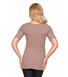 Памучна блуза за бременни и кърмачки в цвят капучино Nona-1 снимка
