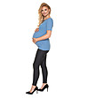 Памучна блуза за бременни и кърмачки в син цвят Nona-3 снимка