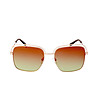 Златисти дамски слънчеви очила с ефектни лещи-1 снимка