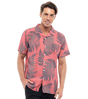Мъжка риза в цвят корал с принт Jimmy снимка