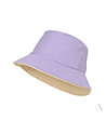 Двулицева унисекс памучна шапка в светлолилаво и екрю  Dominika-1 снимка