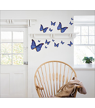 Декоративен стикер Сини пеперуди снимка