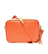 Малка дамска кожена чанта Lara в оранжев цвят-0 снимка