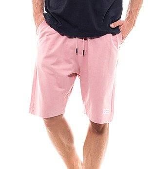 Розов памучен мъжки къси панталон Hatings снимка