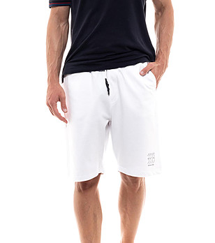 Памучни мъжки бели къси панталони Zanter снимка