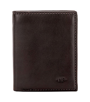 Тъмнокафяв мъжки портфейл от естествена кожа Doug снимка