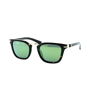 Черни unisex слънчеви очила с лещи в тюркоаз снимка