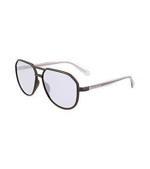 Unisex слънчеви очила с черни рамки и бели дръжки снимка