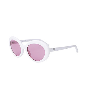 Бели дамски слънчеви очила с розови лещи снимка