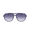 Unisex тъмносини слънчеви очила с бели дръжки-1 снимка