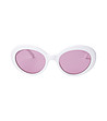Бели дамски слънчеви очила с розови лещи-1 снимка