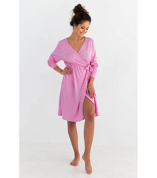 Дамски халат в розов меланж Pinkey снимка