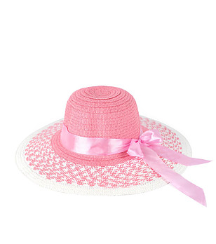 Дамска шапка в розово и бяло Tera снимка