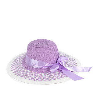 Дамска шапка в лилаво и бяло Tera снимка