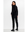 Дамски памучен комплект от блуза и панталон в черно Zina-3 снимка