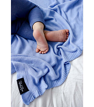 Синьо бебешко одеяло от бамбук снимка