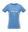 Дамска памучна тениска в син нюанс с лого Allona-0 снимка