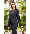 Черно дамско сако с метално лого-0 снимка