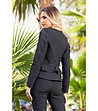 Черно дамско сако с метално лого-1 снимка
