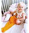 Жълто бебешко одеяло от фино плетиво-2 снимка