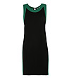 Черна рокля със зелени кантове Caris-4 снимка