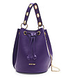 Ефектна кожена дамска чанта в лилав цвят Caryn-0 снимка