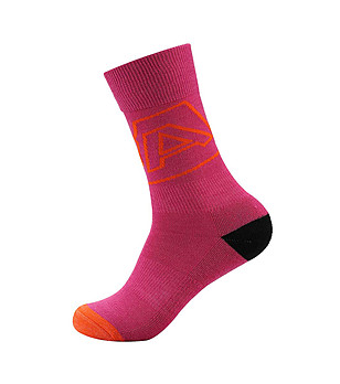 Unisex чорапи в цвят фуксия с високо съдържание на вълна снимка