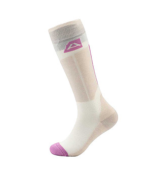 Unisex чорапи в цвят крем с контрастни елементи снимка