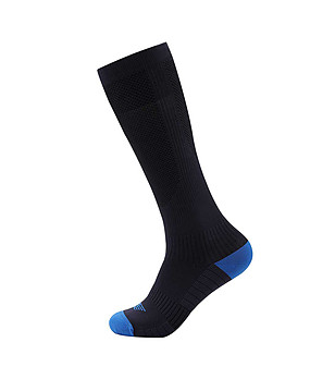 Unisex чорапи в тъмносин нюанс с контрастни линии снимка