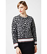 Ефектен дамски пуловер с леопардови шарки в черно и сиво Sarah-0 снимка