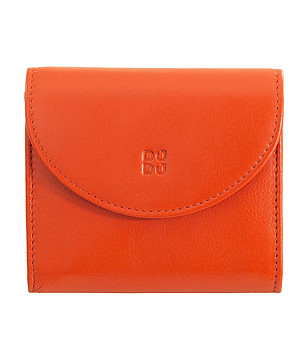 Оранжев дамски портфейл от естествена кожа Malaga снимка
