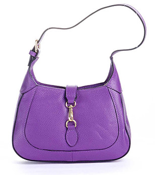 Дамска лилава чанта от естествена кожа Farida снимка
