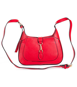 Дамска червена чанта от естествена кожа Farida снимка