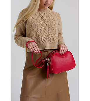 Червена малка дамска чанта Vencia снимка