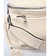Светлобежова дамска кожена чанта за рамо Elie-2 снимка
