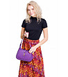 Дамска лилава чанта от естествена кожа Farida-4 снимка