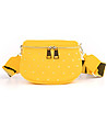 Жълта дамска чанта със златисти капси Sita-1 снимка