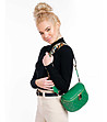 Зелена дамска чанта със златисти капси Sita-0 снимка