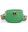Зелена дамска чанта със златисти капси Sita-1 снимка