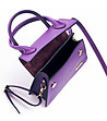 Малка дамска лилава трапецовидна чанта от естествена кожа Rene-2 снимка