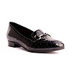 Черни дамски кожени обувки с кроко релеф Flavia-1 снимка