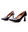 Черни дамски кожени обувки на ток Tassia-4 снимка